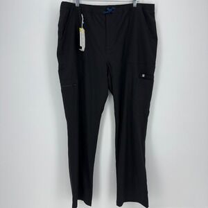 FIGS Cairo FreeX Lined Cargo Pant Mens 2XL Black NEW M23SW2003 Scrubs Zip Fly